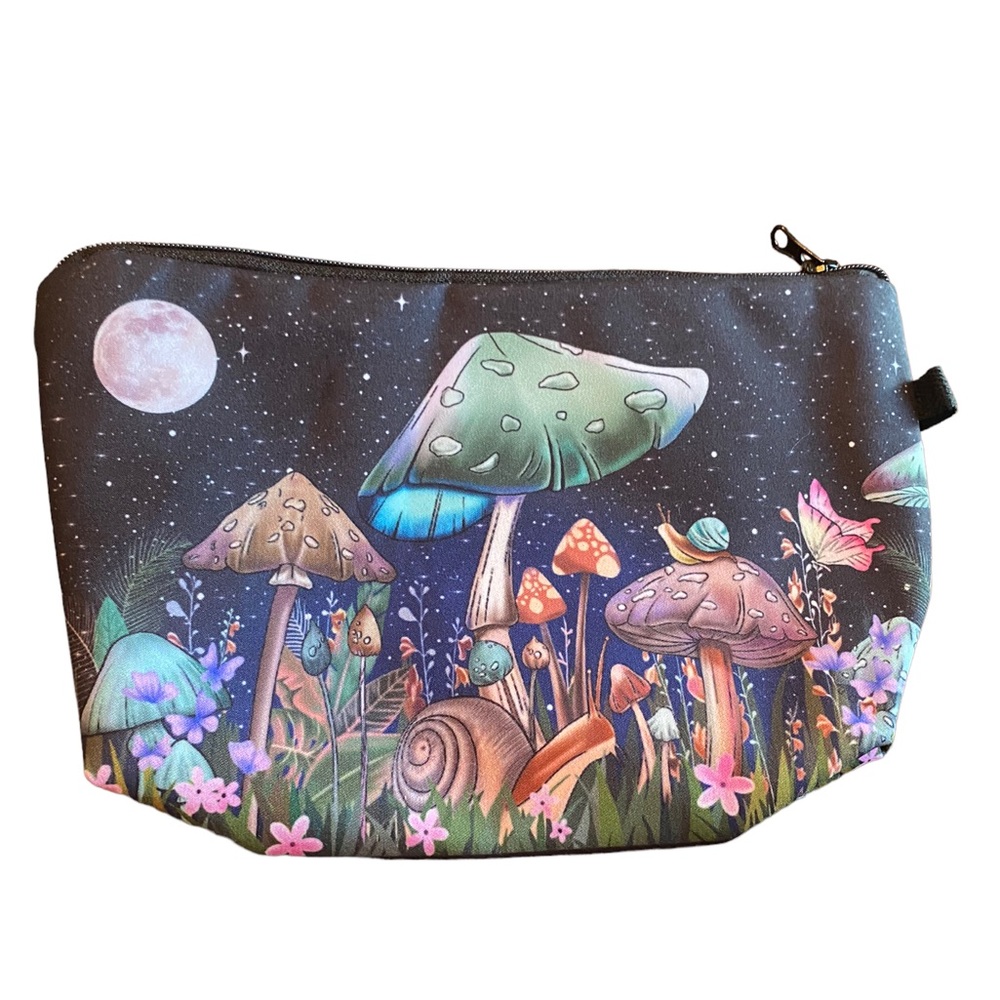 Night Sky Mushroom Patch Cosmetic Bag